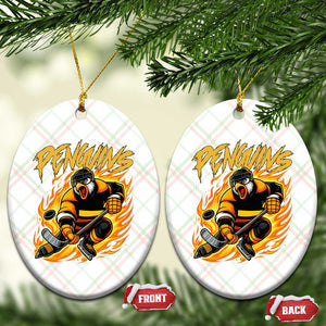 Penguin Playing Ice Hockey Ceramic Ornament Funny Sports Fan Gift TS12 Print Your Wear