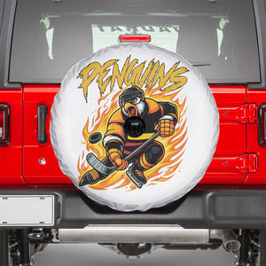 Penguin Playing Ice Hockey Spare Tire Cover Funny Sports Fan Gift TS12 White Print Your Wear
