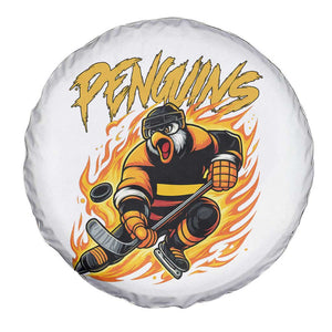 Penguin Playing Ice Hockey Spare Tire Cover Funny Sports Fan Gift TS12 Print Your Wear