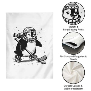 Cute Penguin Playing Ice Hockey Garden Flag Funny Sports Lover Gift TS12 Print Your Wear