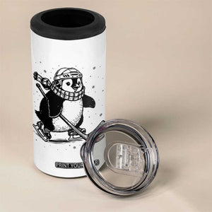 Cute Penguin Playing Ice Hockey 4 in 1 Can Cooler Tumbler Funny Sports Lover Gift TS12 Print Your Wear