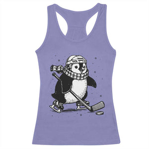 Cute Penguin Playing Ice Hockey Racerback Tank Top Funny Sports Lover Gift TS12 Violet Print Your Wear