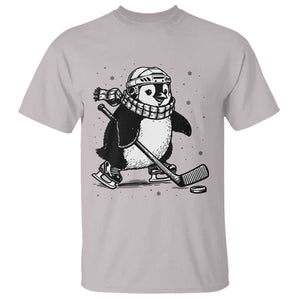 Cute Penguin Playing Ice Hockey T Shirt Funny Sports Lover Gift TS12 Ice Gray Print Your Wear