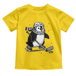 Cute Penguin Playing Ice Hockey Toddler T Shirt Funny Sports Lover Gift TS12 Daisy Print Your Wear