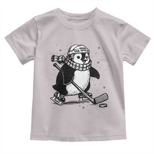 Cute Penguin Playing Ice Hockey Toddler T Shirt Funny Sports Lover Gift TS12 Ice Gray Print Your Wear