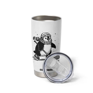 Cute Penguin Playing Ice Hockey Tumbler Cup Funny Sports Lover Gift TS12 Print Your Wear
