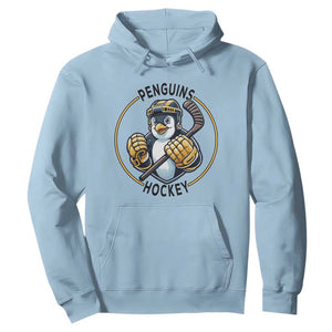 Funny Penguin Hockey Player Hoodie Gift For Animal Lovers TS12 Light Blue Print Your Wear