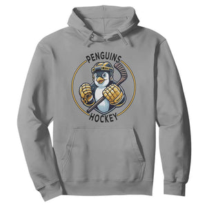 Funny Penguin Hockey Player Hoodie Gift For Animal Lovers TS12 Sport Gray Print Your Wear