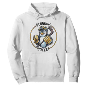 Funny Penguin Hockey Player Hoodie Gift For Animal Lovers TS12 White Print Your Wear