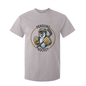 Funny Penguin Hockey Player T Shirt For Kid Gift For Animal Lovers TS12 Ice Gray Print Your Wear
