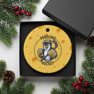 Funny Penguin Hockey Player Ceramic Ornament Gift For Animal Lovers TS12 1pc Yellow Cheese Print Your Wear