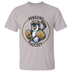 Funny Penguin Hockey Player T Shirt Gift For Animal Lovers TS12 Ice Gray Print Your Wear
