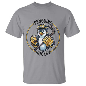 Funny Penguin Hockey Player T Shirt Gift For Animal Lovers TS12 Sport Gray Print Your Wear