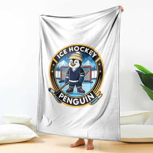 Funny Penguin Hockey Player Throw Blanket Sports Fan Gift TS12 Print Your Wear