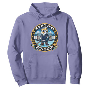 Funny Penguin Hockey Player Hoodie Sports Fan Gift TS12 Violet Print Your Wear