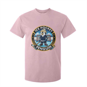 Funny Penguin Hockey Player T Shirt For Kid Sports Fan Gift TS12 Light Pink Print Your Wear