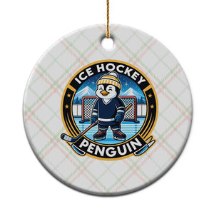 Funny Penguin Hockey Player Ceramic Ornament Sports Fan Gift TS12 1pc Christmas Plaid Print Your Wear