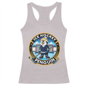 Funny Penguin Hockey Player Racerback Tank Top Sports Fan Gift TS12 Ice Gray Print Your Wear