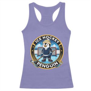 Funny Penguin Hockey Player Racerback Tank Top Sports Fan Gift TS12 Violet Print Your Wear