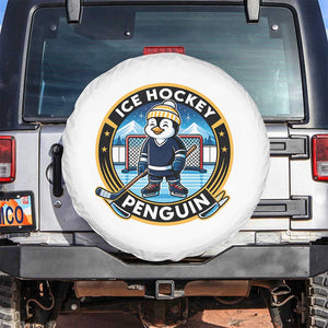 Funny Penguin Hockey Player Spare Tire Cover Sports Fan Gift TS12 No hole White Print Your Wear