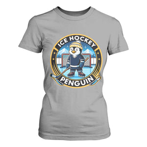Funny Penguin Hockey Player T Shirt For Women Sports Fan Gift TS12 Sport Gray Print Your Wear