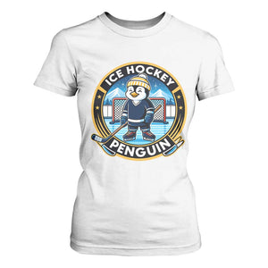 Funny Penguin Hockey Player T Shirt For Women Sports Fan Gift TS12 White Print Your Wear