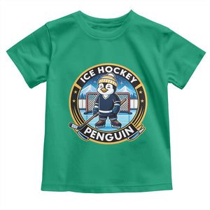 Funny Penguin Hockey Player Toddler T Shirt Sports Fan Gift TS12 Irish Green Print Your Wear