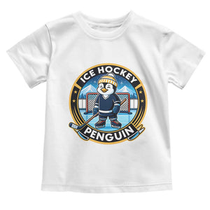 Funny Penguin Hockey Player Toddler T Shirt Sports Fan Gift TS12 White Print Your Wear