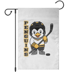 Funny Penguin Playing Ice Hockey Garden Flag Gift For Kids TS12 White Print Your Wear