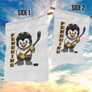 Funny Penguin Playing Ice Hockey Garden Flag Gift For Kids TS12 Print Your Wear