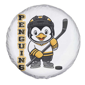 Funny Penguin Playing Ice Hockey Spare Tire Cover Gift For Kids TS12 Print Your Wear