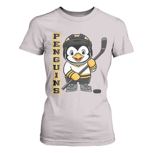 Funny Penguin Playing Ice Hockey T Shirt For Women Gift For Kids TS12 Ice Gray Print Your Wear