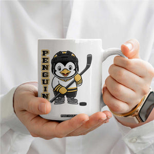 Funny Penguin Playing Ice Hockey Coffee Mug Gift For Kids TS12 Print Your Wear