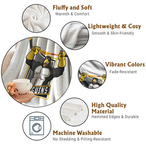 Funny Ice Hockey Player Gift Throw Blanket Penguin Power TS12 Print Your Wear