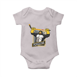 Funny Ice Hockey Player Gift Baby Onesie Penguin Power TS12 Ice Gray Print Your Wear