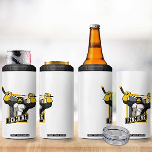 Funny Ice Hockey Player Gift 4 in 1 Can Cooler Tumbler Penguin Power TS12 Print Your Wear