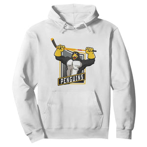 Funny Ice Hockey Player Gift Hoodie Penguin Power TS12 White Print Your Wear