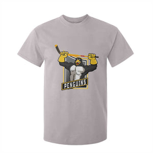 Funny Ice Hockey Player Gift T Shirt For Kid Penguin Power TS12 Ice Gray Print Your Wear