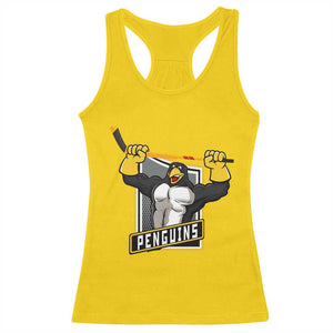 Funny Ice Hockey Player Gift Racerback Tank Top Penguin Power TS12 Daisy Print Your Wear