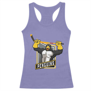 Funny Ice Hockey Player Gift Racerback Tank Top Penguin Power TS12 Violet Print Your Wear
