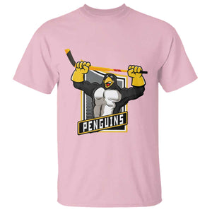 Funny Ice Hockey Player Gift T Shirt Penguin Power TS12 Light Pink Print Your Wear
