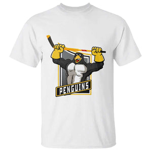 Funny Ice Hockey Player Gift T Shirt Penguin Power TS12 White Print Your Wear