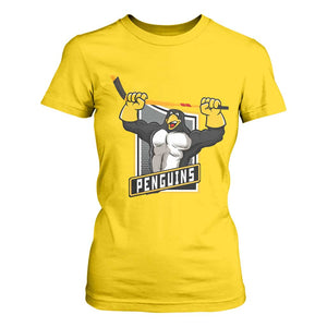Funny Ice Hockey Player Gift T Shirt For Women Penguin Power TS12 Daisy Print Your Wear