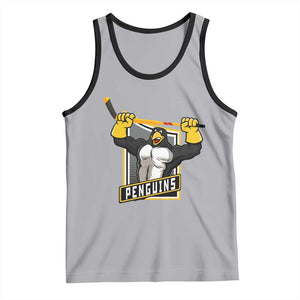 Funny Ice Hockey Player Gift Tank Top Penguin Power TS12 Athletic Heather Black Print Your Wear