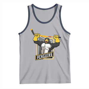 Funny Ice Hockey Player Gift Tank Top Penguin Power TS12 Athletic Heather Navy Print Your Wear