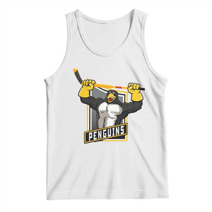 Funny Ice Hockey Player Gift Tank Top Penguin Power TS12 White Print Your Wear