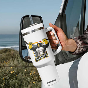 Funny Ice Hockey Player Gift Tumbler With Handle Penguin Power TS12 Print Your Wear