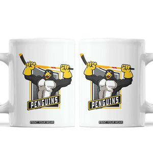 Funny Ice Hockey Player Gift Coffee Mug Penguin Power TS12 White Print Your Wear