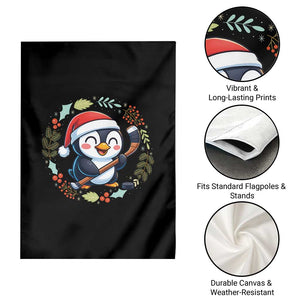 Cute Penguin Playing Ice Hockey Garden Flag Funny Christmas Gift TS12 Print Your Wear