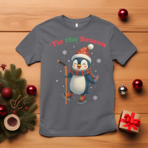 Cute Penguin Tis The Season T Shirt Funny Christmas Gift For Holiday Fans TS12 Charcoal Print Your Wear